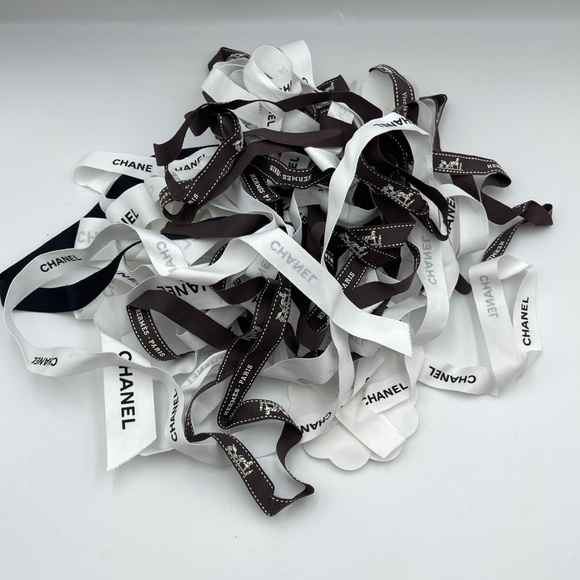 Bundle of Hermes Chanel gucci ribbon decoration gift wrapping w/camellia flower - Picture 1 of 3
